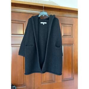 Women's Black Hooded Coat